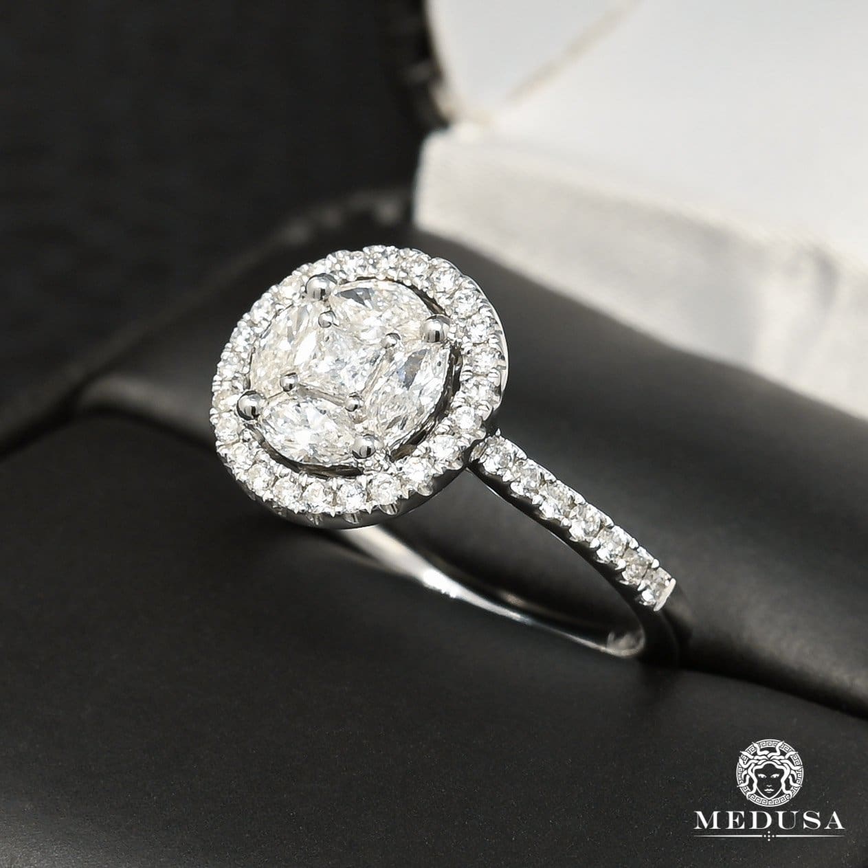 Flat Oval Rose Cut Lab Created Diamond Engagement Ring